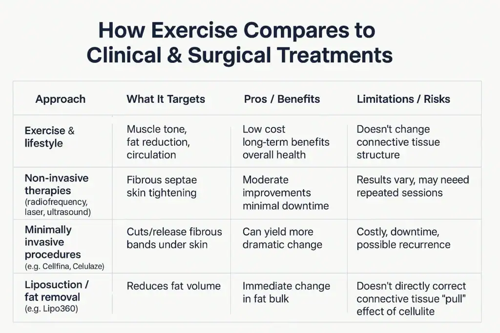 Sculpting Your Bum: Can Toning Exercises Really Reduce Cellulite? 2 How exercise compares to treatments from Lipo 360 Farnham