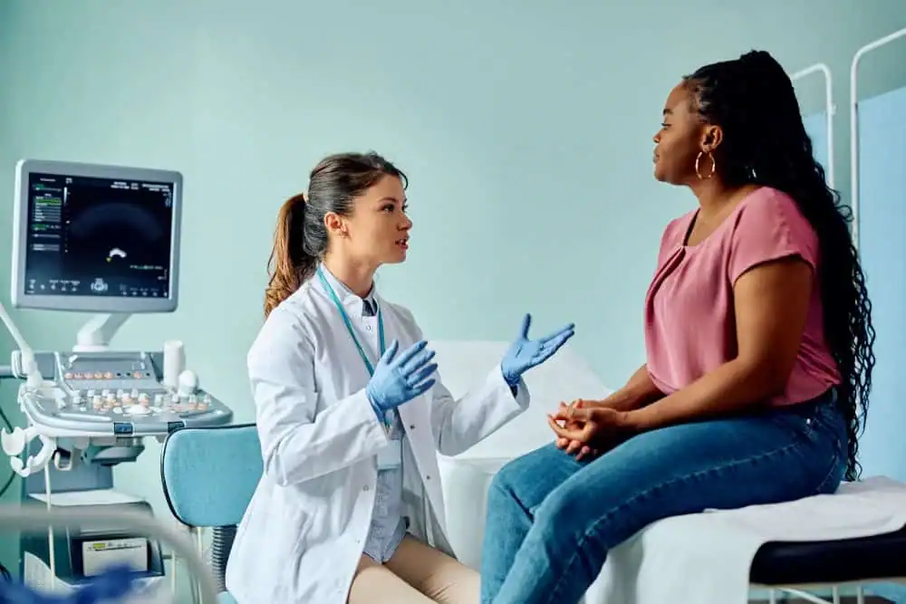 Woman have consultation about vaginal laxity Farnham