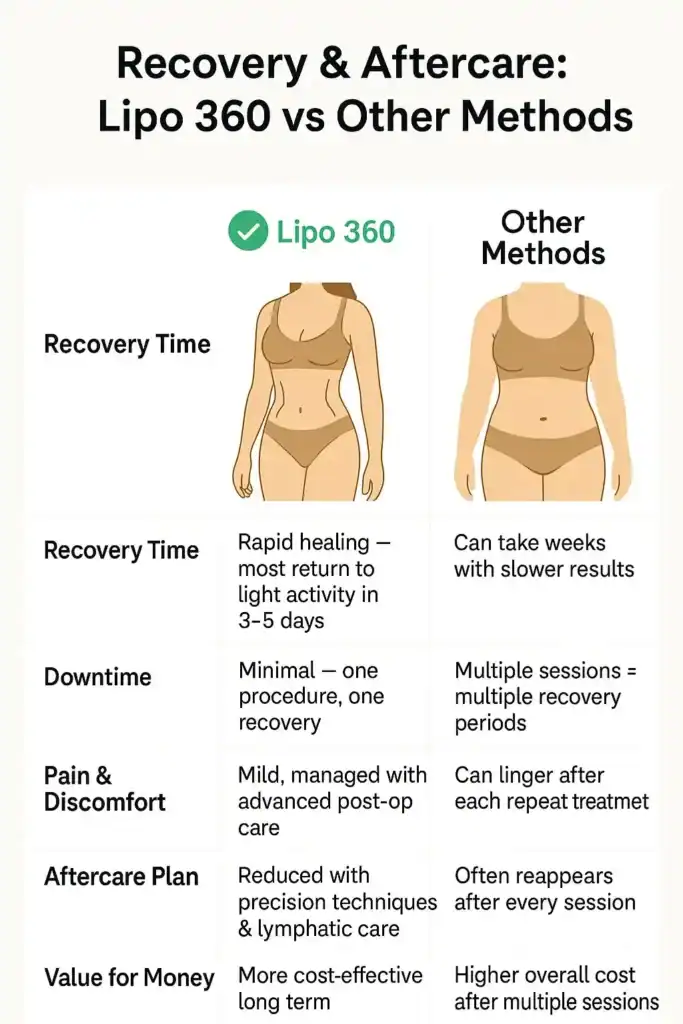 Recovery and Aftercare for Fat-Dissolving Surgery 2 Table to show fat dissolving injection aftercare Farnham